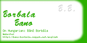 borbala bano business card
