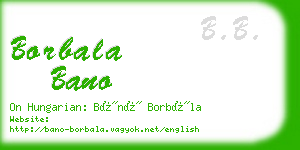 borbala bano business card